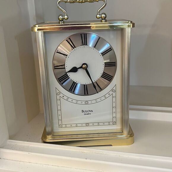 Bulova Gold Table Clock - Picture 1 of 5